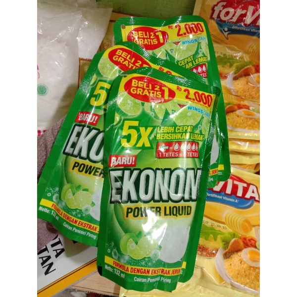 Sabun Cuci Piring Ekonomi 132ml (1 Renteng Isi 3 )