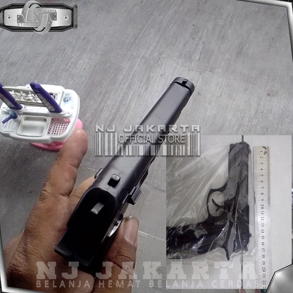 Korek Api Gas PIstol Besi Metal Black Doff Free Sarung Mancis Lighter