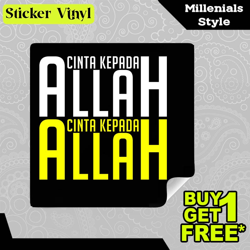 

Stiker Sticker Cinta Kepada Allah Cinta Karena Allah Desain Keren dan Kekinian Aesthetic Bahan Vinyl Satuan Anti Air