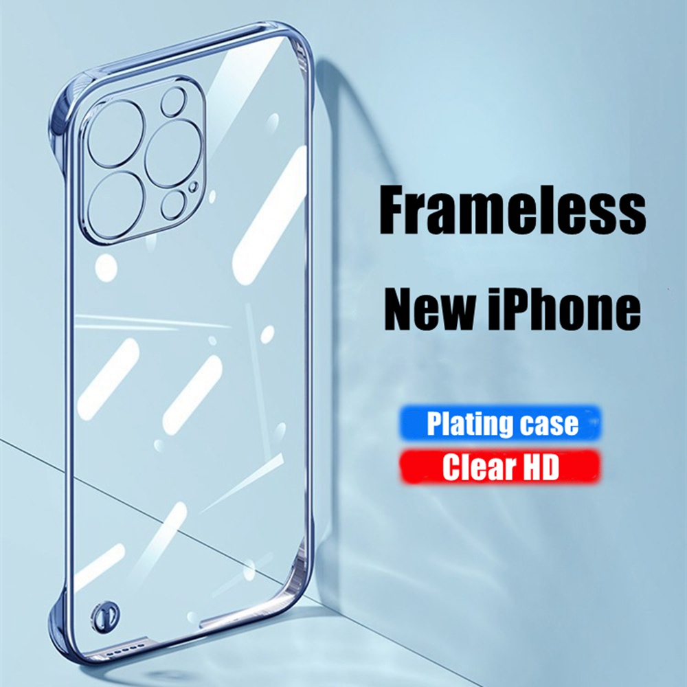 Hard Case PC Transparan Frameless Ultra Tipis Shockproof Cover iPhone 13 14 Pro MAX 12 11 Pro MAX XS MAX XR 14 Plus