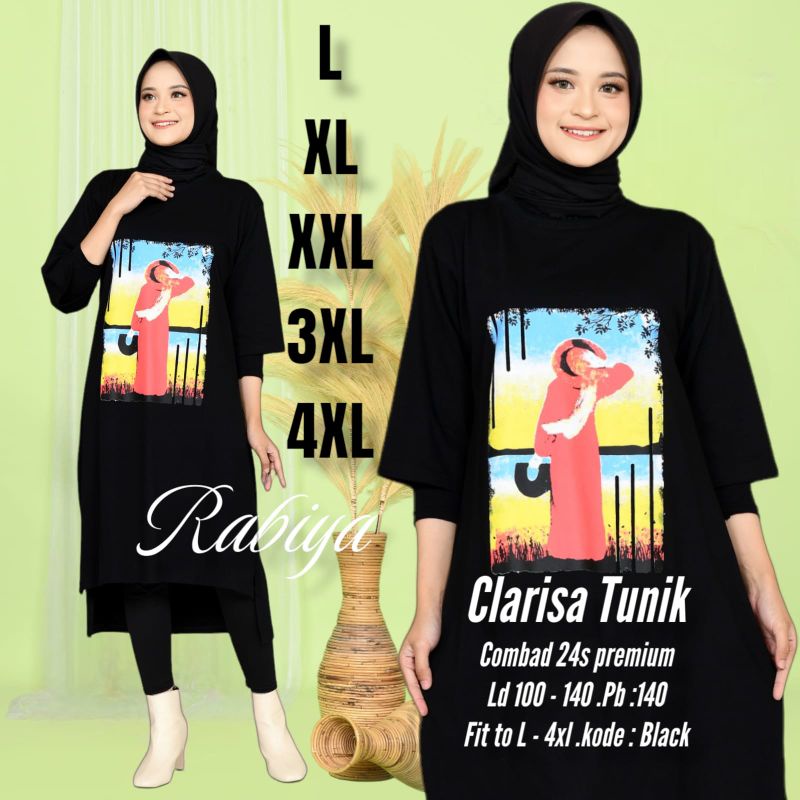 LONG TUNIK SABLON NEW CLARISA BiG Size ukuran L XL XXL 3XL 4XL