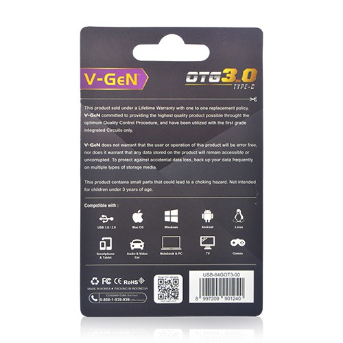 Flashdisk OTG V-GEN TYPE-C 64GB ORIGINAL OTG Flashdisk VGEN TYPE C 64GB ORIGINAL