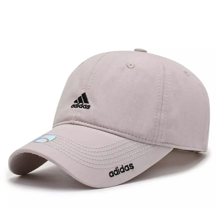 topi baseball Terbaru Motif Adidas / Olahraga Pria dan Wanita - Krem, All Size I9E9 topi cewe TERMUR