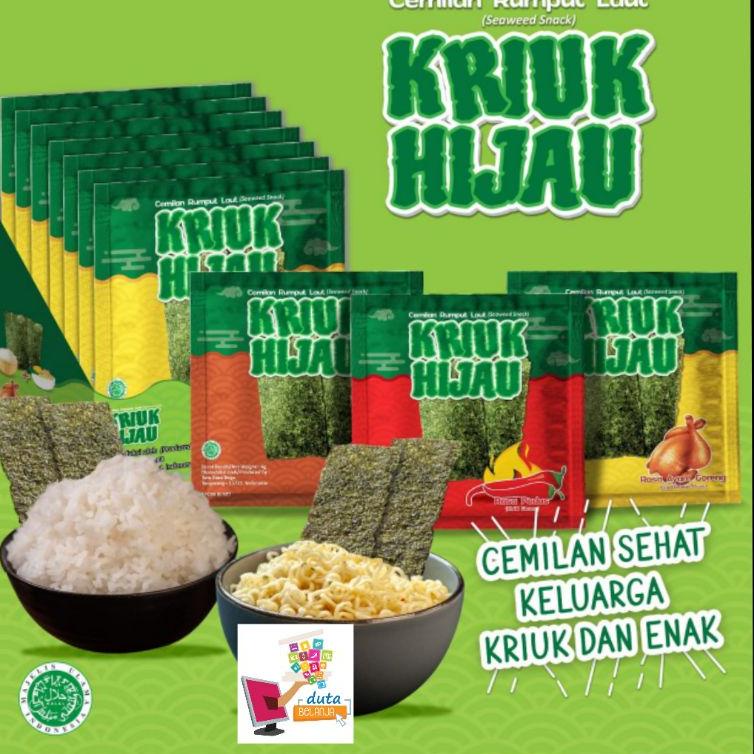 

HARGA TERMURAH ㊋ Rumput Laut KRIUK HIJAU Halal | 1 box | 12 pcs ✤