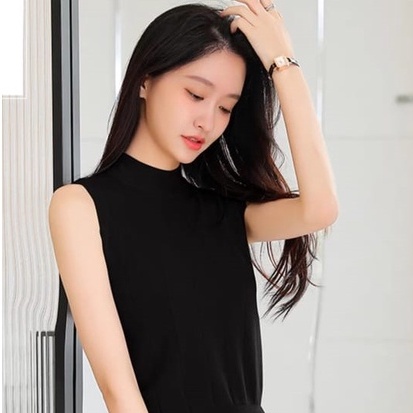 HUES.ID Turtleneck Wanita Tanktop Rajut Tengtop Impor Tank Top Import Blouse Korean Lalisa Style 4066