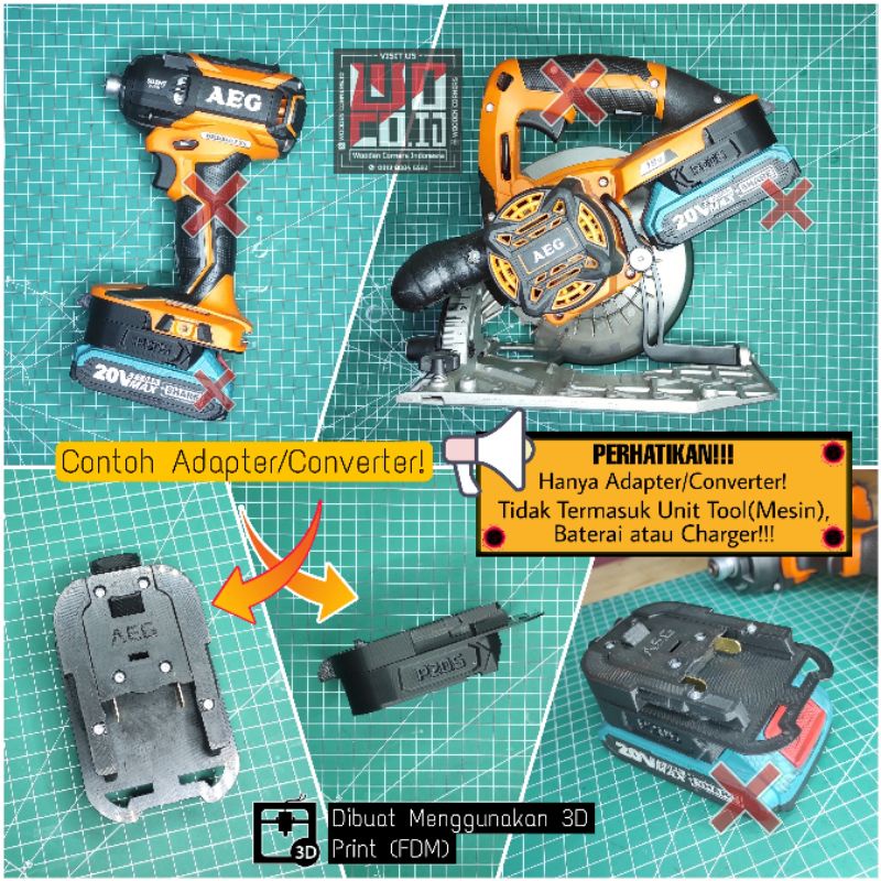 Adapter/Converter Baterai Total/Ingco (P20S)  U/Tools AEG 18V ABS