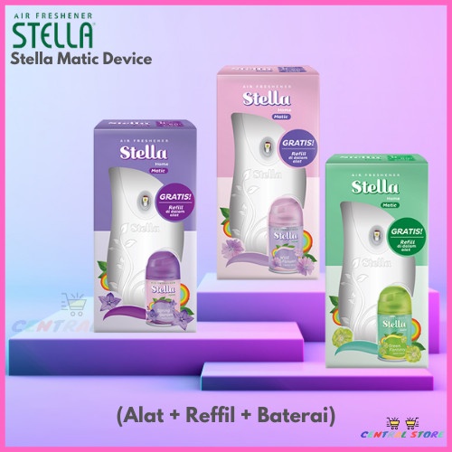 Stella Pengharum Ruangan Otomatis Dispenser + Refill + Baterai Pewangi