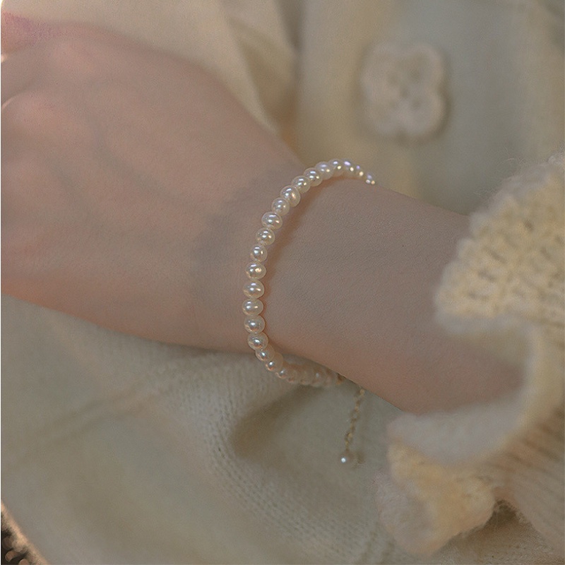 Papaozhu Vintage Berkah Permata Peach Mutiara Manik-Manik Gelang Untuk Wanita Gadis Klasik Kelinci Bulan Keberuntungan Gelang Pergelangan Tangan Rantai Pesta Pernikahan Perhiasan Hadiah