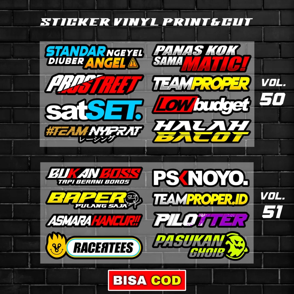 Stiker Racing Pack Print Cut Viral Terbaru Stiker Motor Sticker Helm