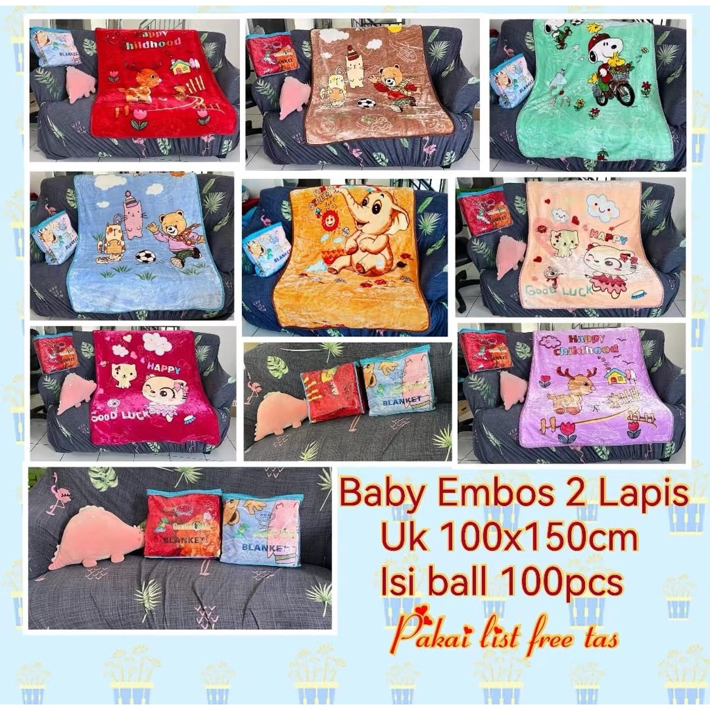 SRH SELIMUT BABY EMBOS 2 LAPIS 100 X 130 CM