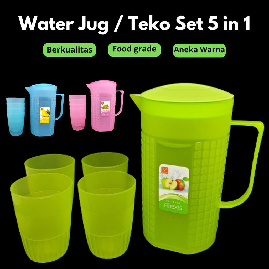 Kode 511 Teko Set 5in1 Water Jug Set Plastik