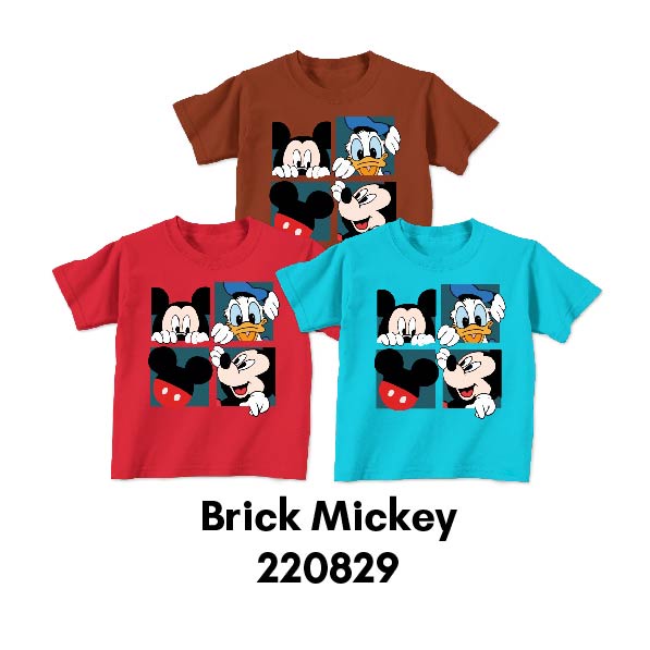 Baju Kaos Bayi &amp; Anak Mickey Mouse Usia 6 Bulan-8 Tahun Bahan Katun Combed 30s