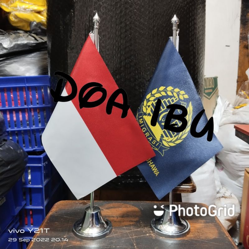 

best seller tiang stenlis meja+bendera IMIGRASI+INDONESIA