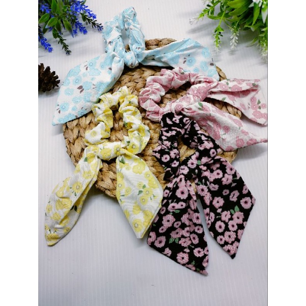 KUNCIR RAMBUT KAIN PITA MOTIF BUNGA HARGA/PCS