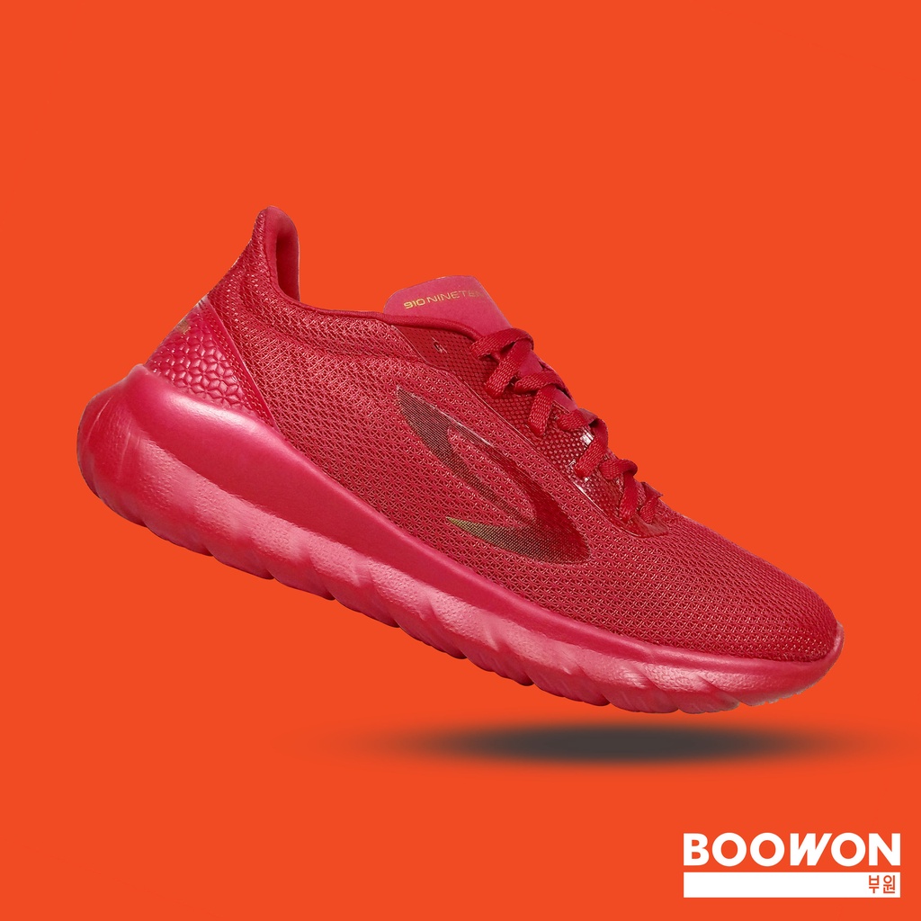 910 Shoes Casual YASHA Merah/Emas Walking Urban