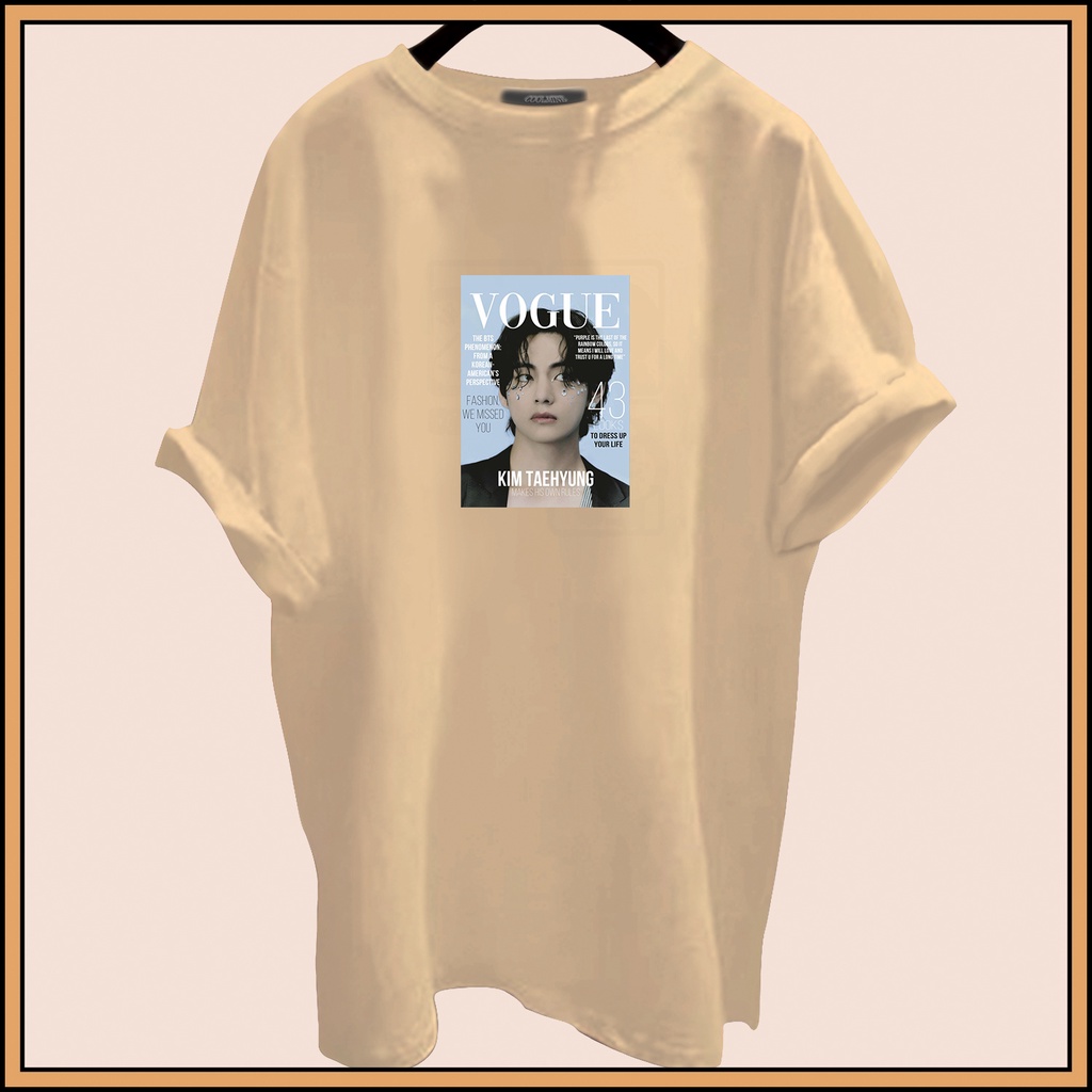 CALVIERO SHOP - BAJU KAOS ATASAN WANITA PRINT VOGUEE TAEKHYUNG LOGO GALAXY PRINT