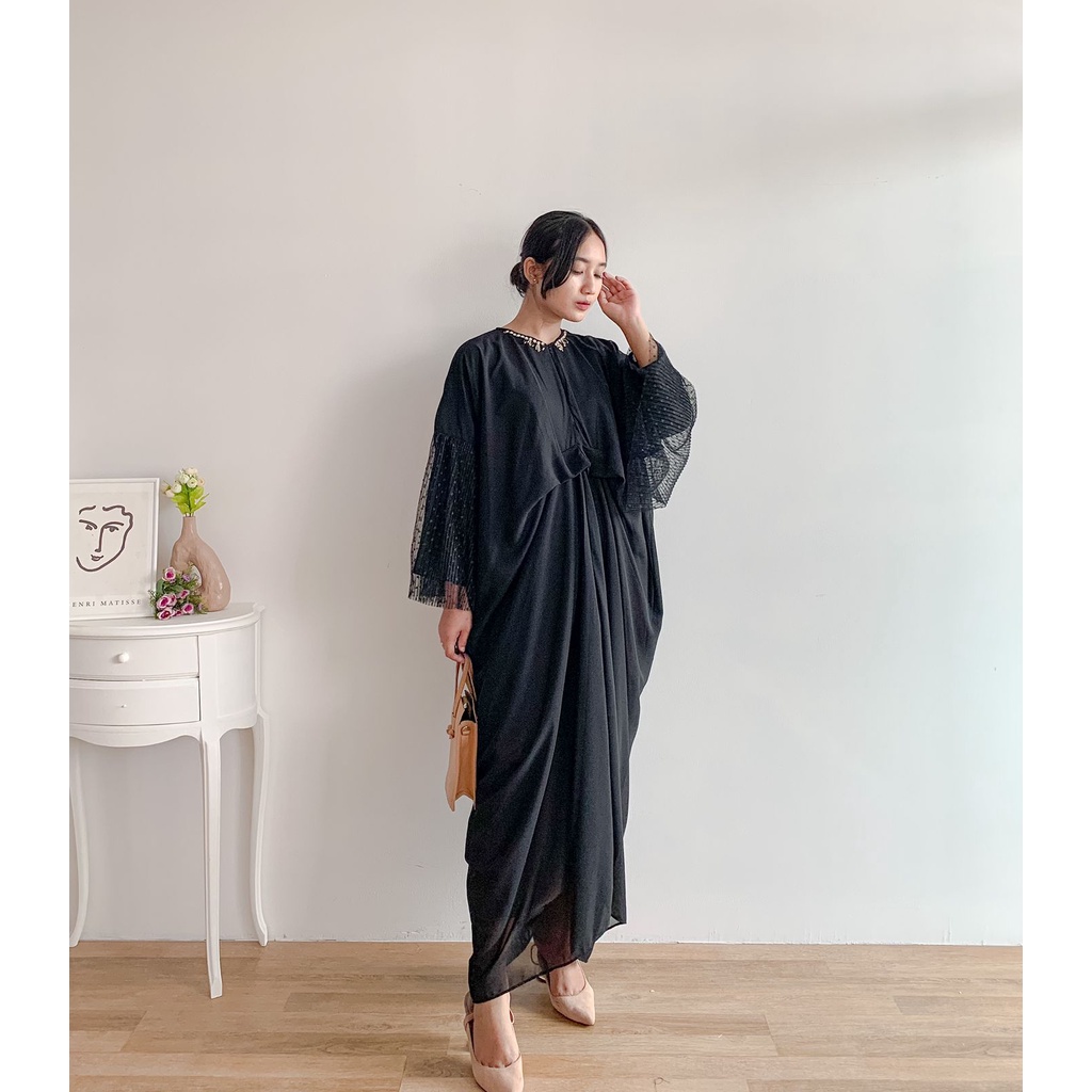 Shabira Tille Kaftan/Kaftan Plisket Jumbo/Kaftan Remaja/Kaftan Maternity/Kaftan Kondangan Pesta