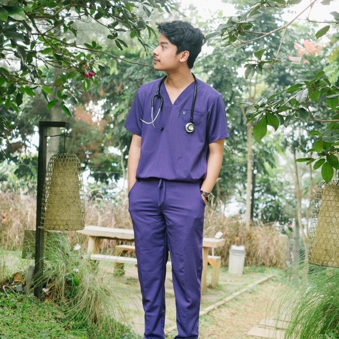 Baju Jaga V NECK SS - 2nd Birthday LIMITED EDITION Scrubs Theatre Blues Cardinal Lengan Pendek Celana Slim Fit