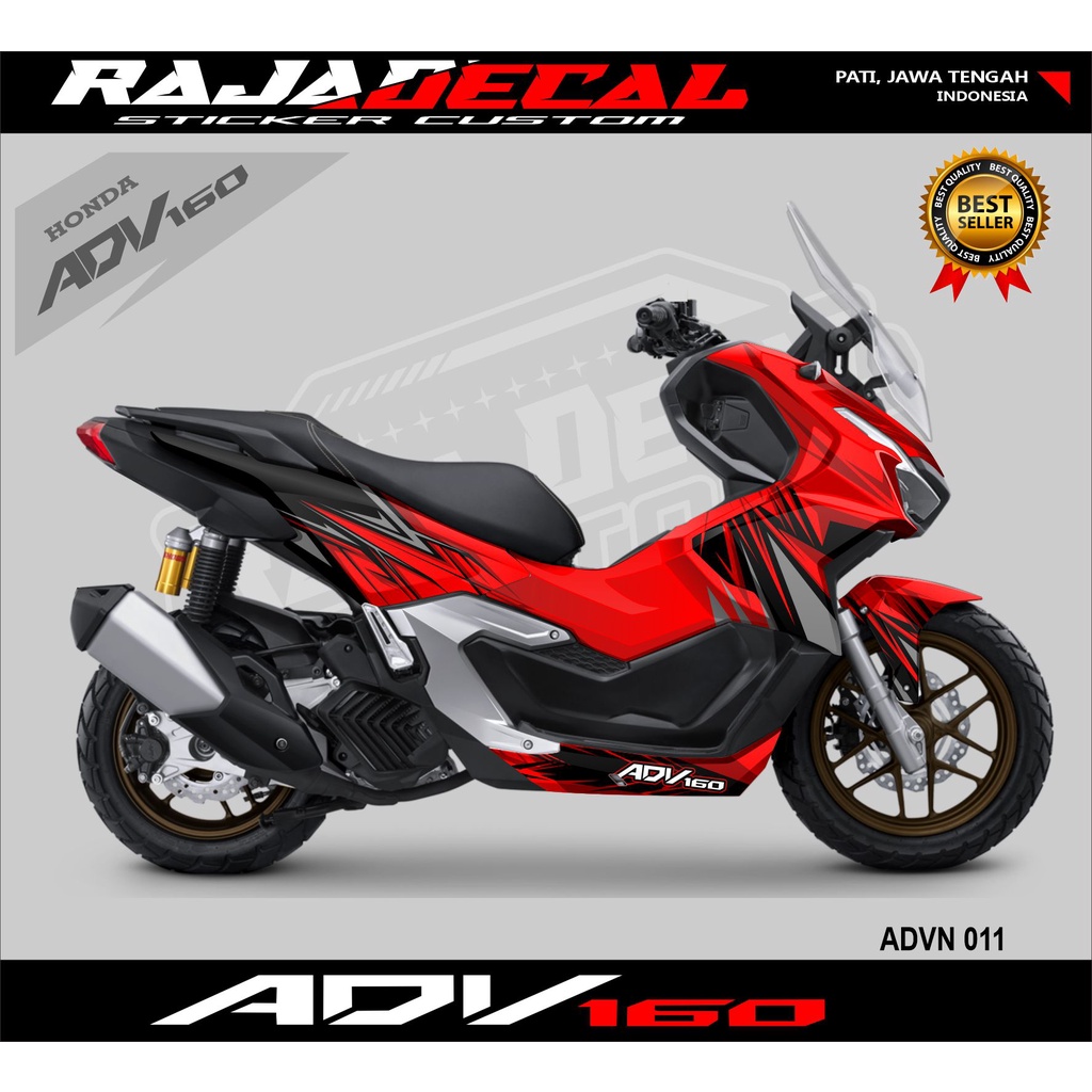 Modifikasi Honda ADV 160 2022-Stiker Dekal ADV 160 Disain Motif Honda Racing ADVN 011