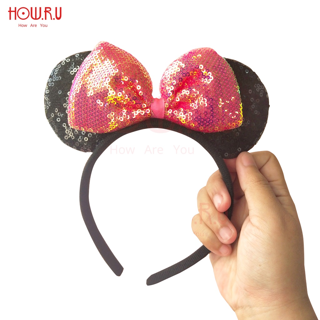 HOW.R.U | Bando Sequin Micky Mouse Lucu bisa untuk Anak / Dewasa