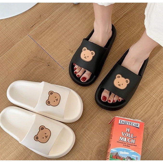 DS-D Sendal / Sandal Wanita Empuk Cute Bear Face Women Slippers 0818