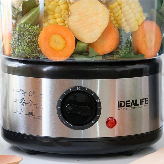 Panci Idealife Il114 Food Steamer - Alat Pengukus Makanan Kukusan Listrik