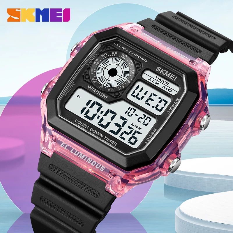 SKMEI 1998 Jam Tangan Pria Wanita Digital Chronograph Sport Watch Dual Time Anti Air Tali Rubber WATCHKITE WKOS