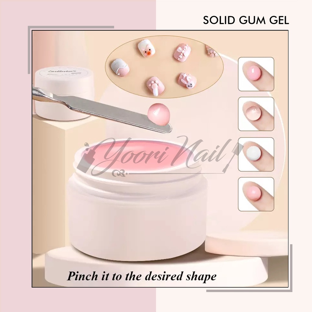 Solid gum gel adhesive extension nails gems glue 4D gel transparant clear