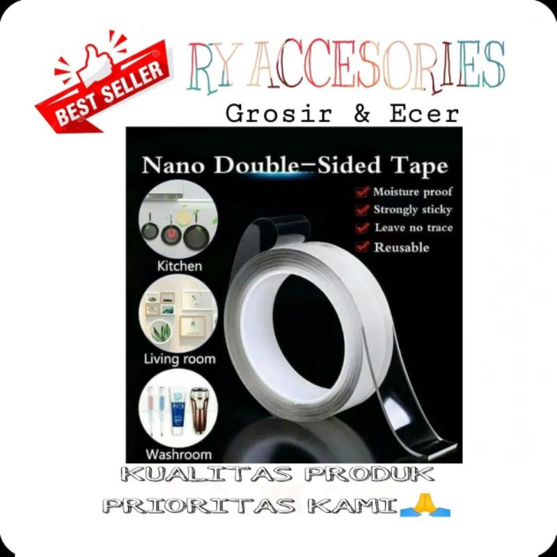 

RY - Magic Nano Double Tape / Double Tape / Selotip Isolasi Bening Multifungsi lakban bening bisa di cuci tanpa bekas