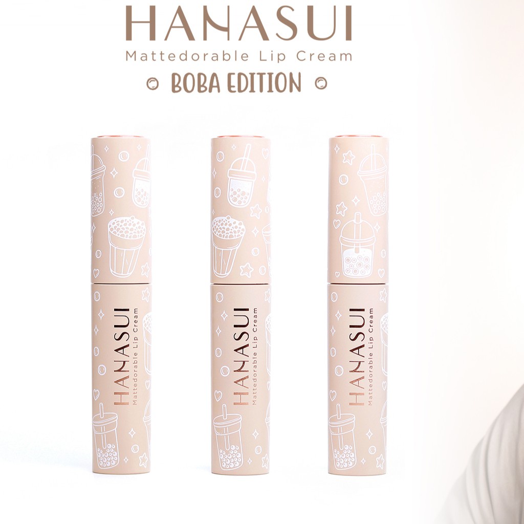 *galerybeautysemarang* HANASUI MATTEDORABLE LIPCREAM BOBA EDITION / Hanasui Mattedorable Lip Cream Lip tint Tintdorable LipTint | Lip Stain | dual function bibir blush on lip and cheek