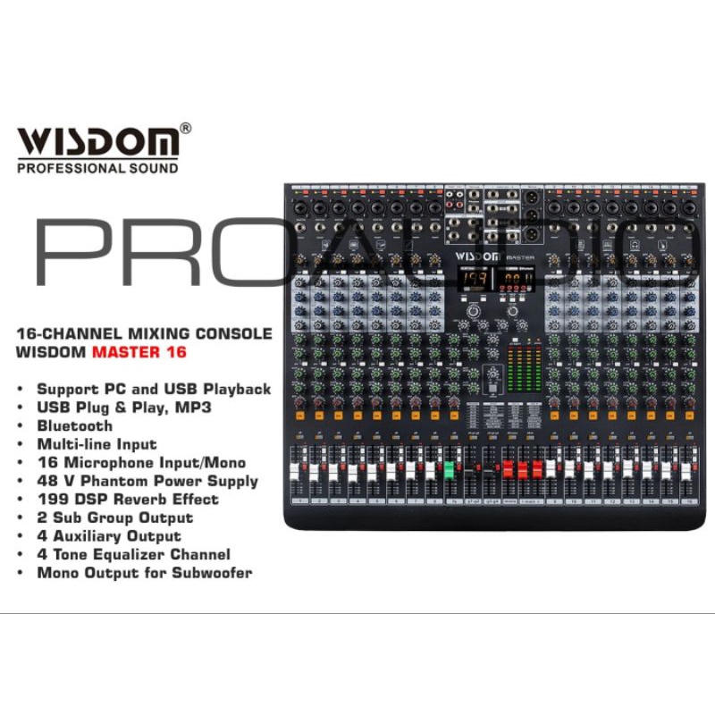 Wisdom Mixer Master 16 Master16 16 Channel Original Garansi 1 Tahun