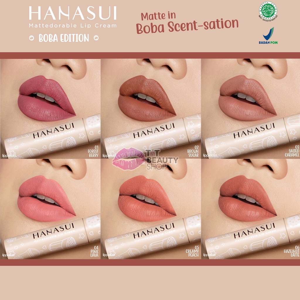 Hanasui Mattedorable Lip Cream | Matte Dorable LipCream Lipstick Cair Mate Hanasui | BOBA EDITION | TnT Beauty Shop-6