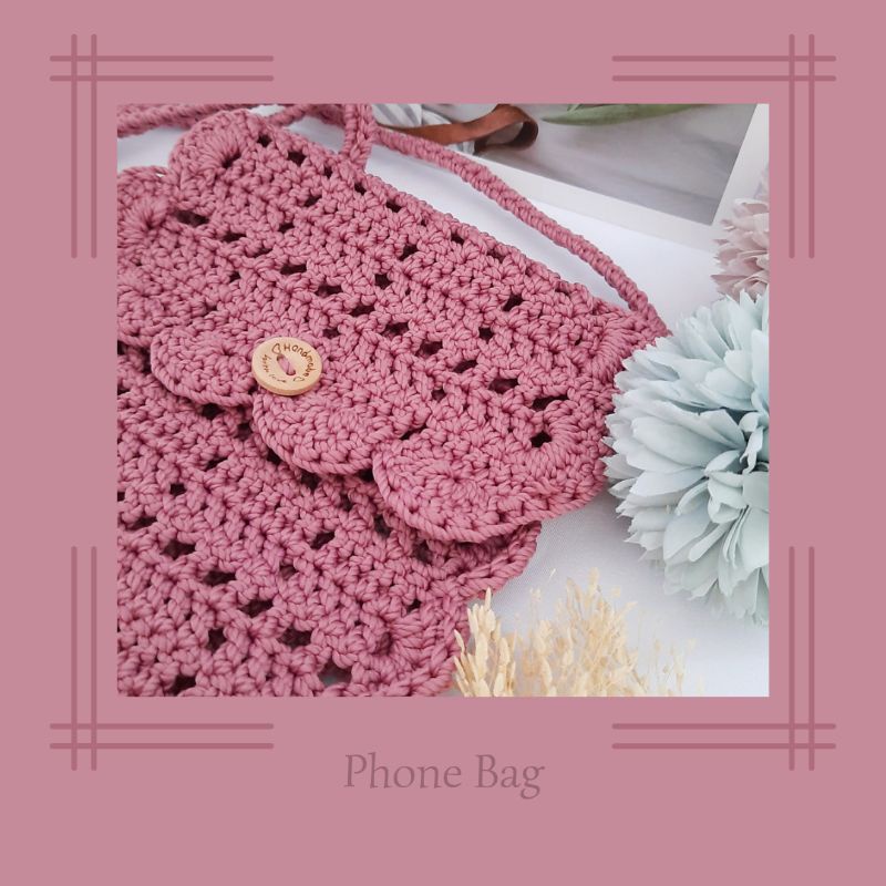 Daisy Mini Bag Chrocet - Tas selempang kecil rajut