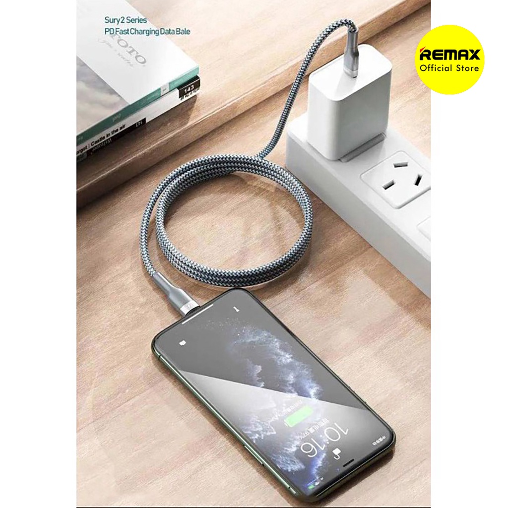 Remax Sury Series 2 Kabel Data Type C to Lightning iPhone Braided Fast Charging 18W RC-009