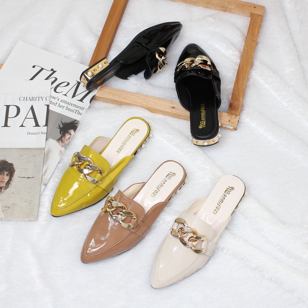 Free Box Flat Shoes Wanita Best Seller Sandal Kantoran NS970 Sepatu Sandal Flat Wanita Sepatu Hak Tinggi Wanita Terlaris dan Kekinian