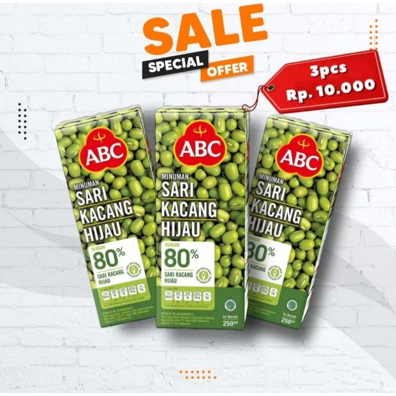 

ABC sari kacang hijau 250 ml banded isi 3 pcs