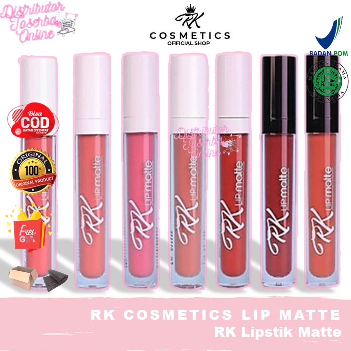 (Team Resmi) Rk Lip Matte Original Lipstik Rk Kosmetik Viral Lip Cream Matte RK kosmetik Viral