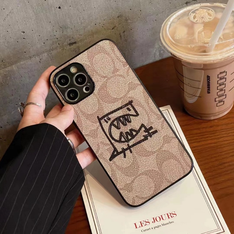 Soft Case Bahan Kulit Desain Monster Kecil Gaya Eropa Amerika Untuk iPhone 14 13 12 11 Pro X XS Max XR 7 8 Plus SE2020