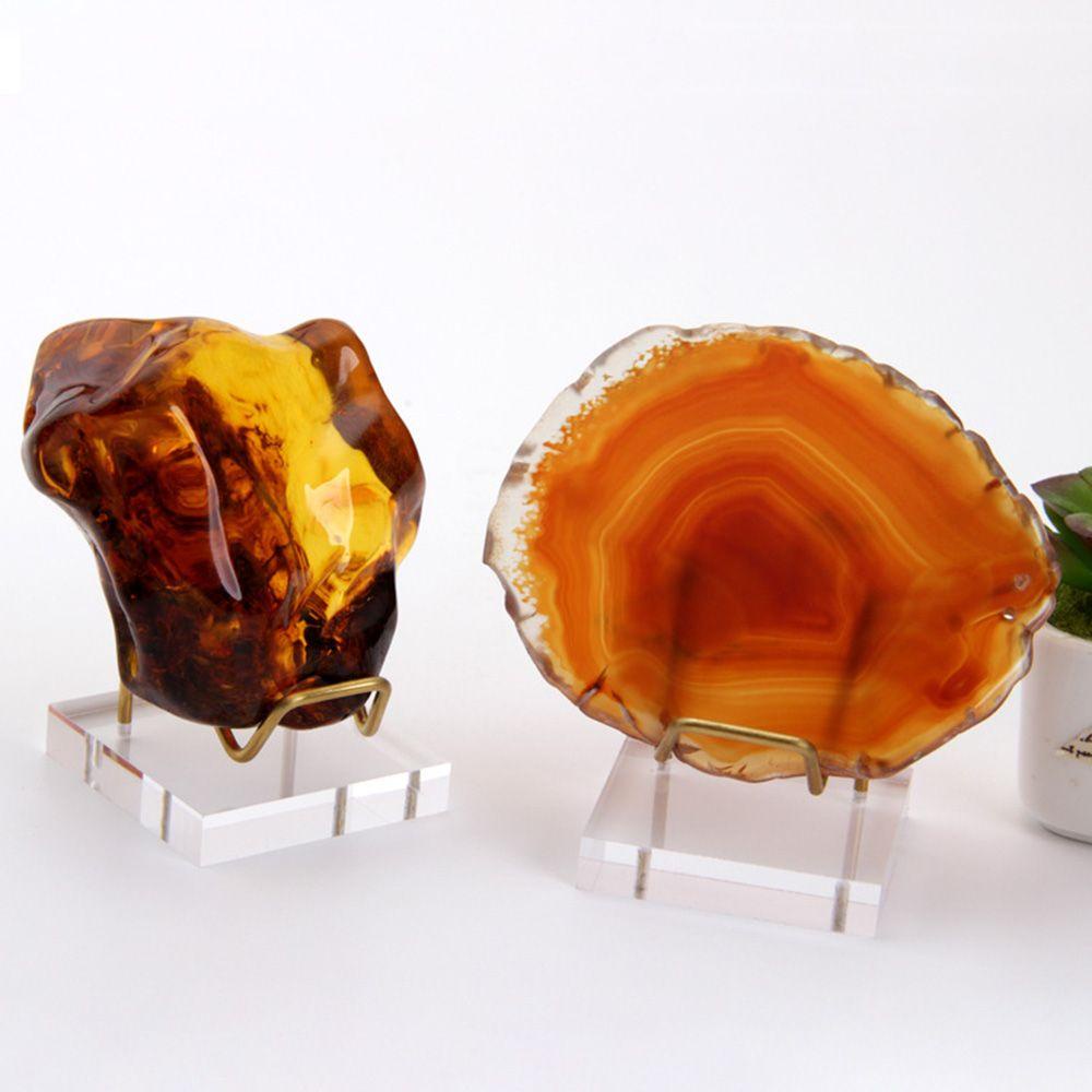 Wonder Crystal Ball Base Metal Mineral Agate Stones Akrilik Display Berdiri