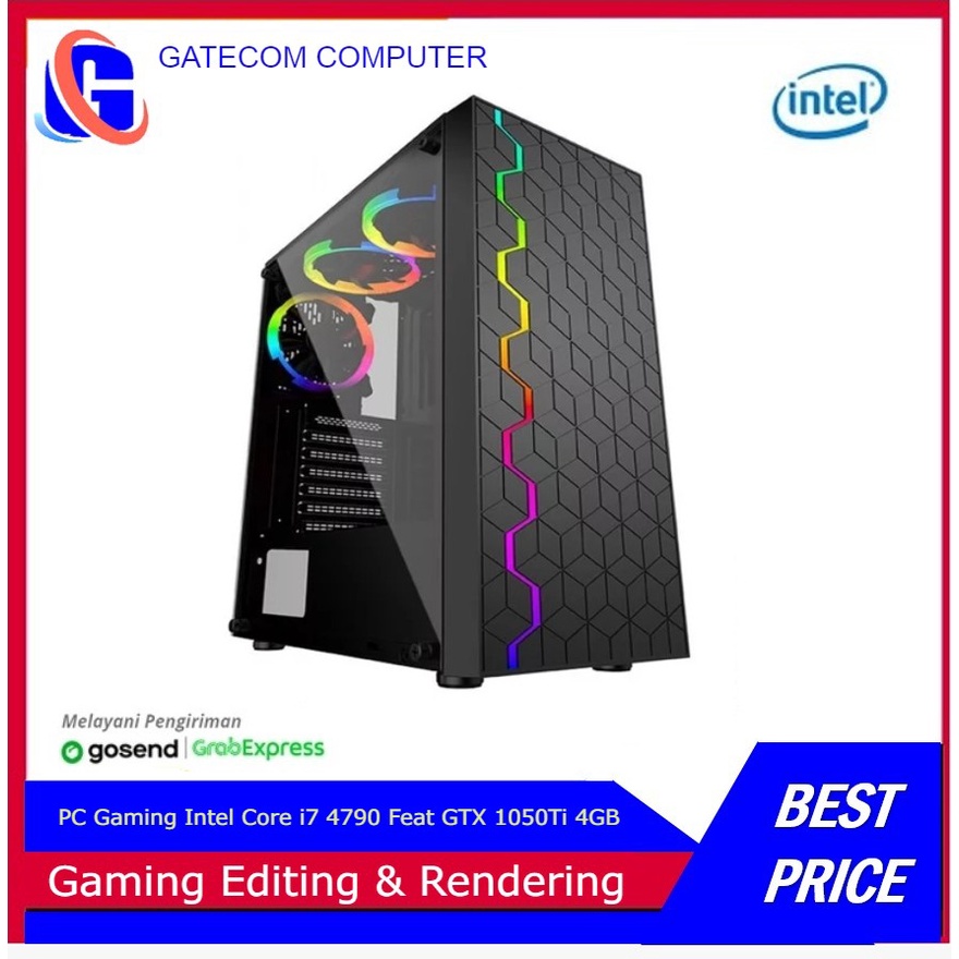 PC Gaming Intel Core i7 4790 ( GTX 1050Ti 4GB )  Desain Video Editing &amp; Game