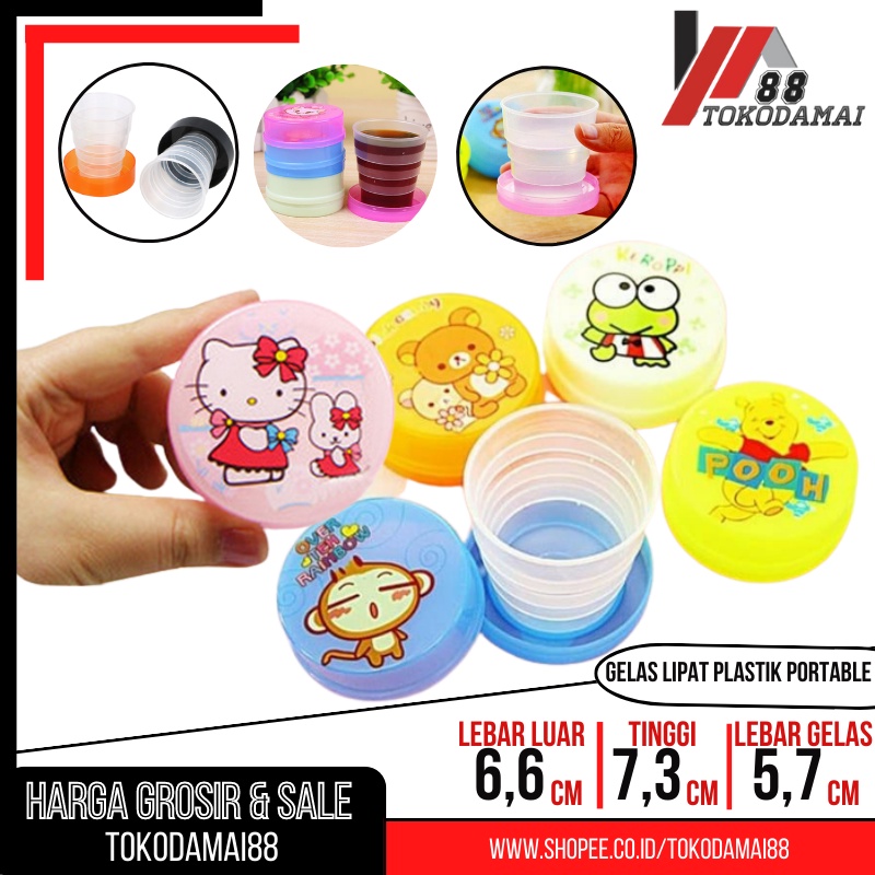 Gelas Lipat Plastik Portable Travel Telescopic Cup Plastic
