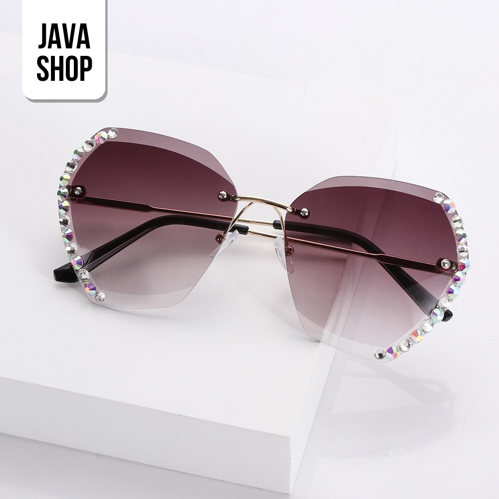 JAVASHOP Kacamata Wanita Diamond Bling Fashion Sunglasses