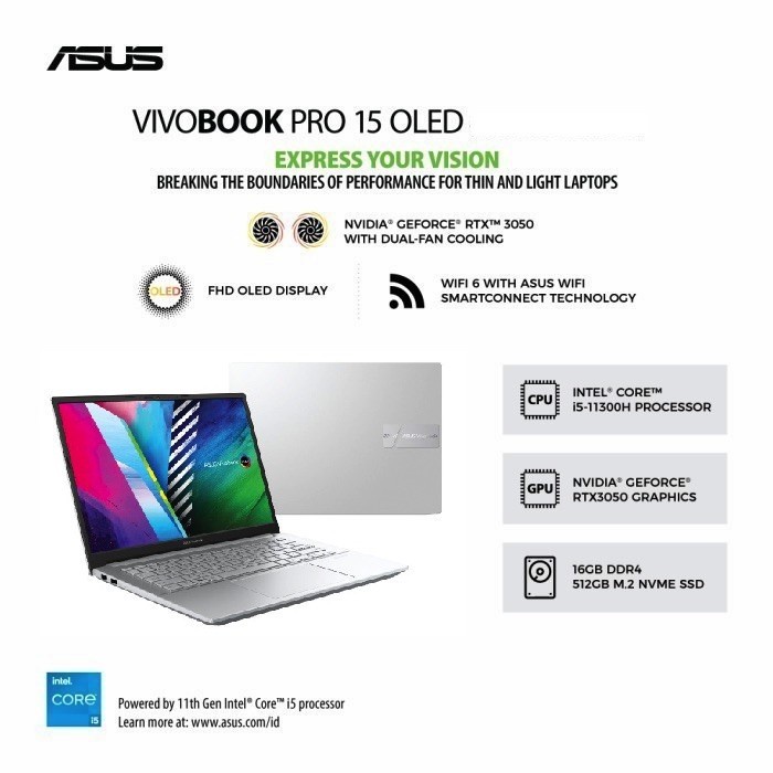 Asus K3500PC OLED559|i5-11300H|16GB|512 SSD|RTX3050 4 GB|15.6&quot;OLED|W11