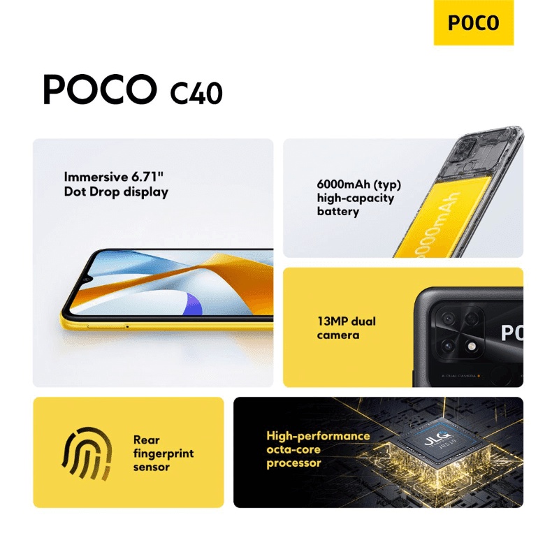 Xiaomi Poco C40 3/32GB + 4/64GB Garansi Resmi