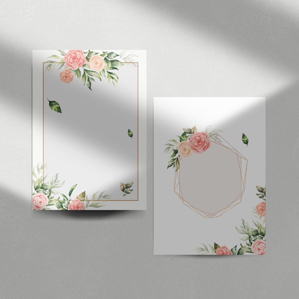 Paket Sample Blangko Undangan Blanko Blanco Undangan Pernikahan dengan desain Rustic, Simpel, Elegan