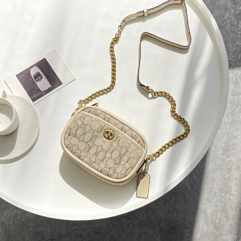 Jual Coach Small Camera Bag In Signature Jacquard With Quilting (C5275