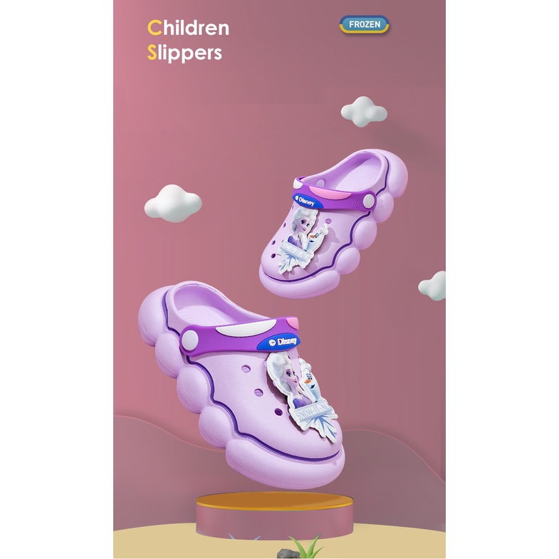 SANDAL ANAK PEREMPUAN SLOP CROCS FROZEN ELSA DISNEY ANTI-SLIP GY3118