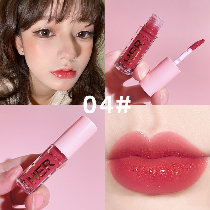 HER Lip Glow Lip Gloss Glitter Lipstik Liquid Cair Dragon Ranee-HER 04