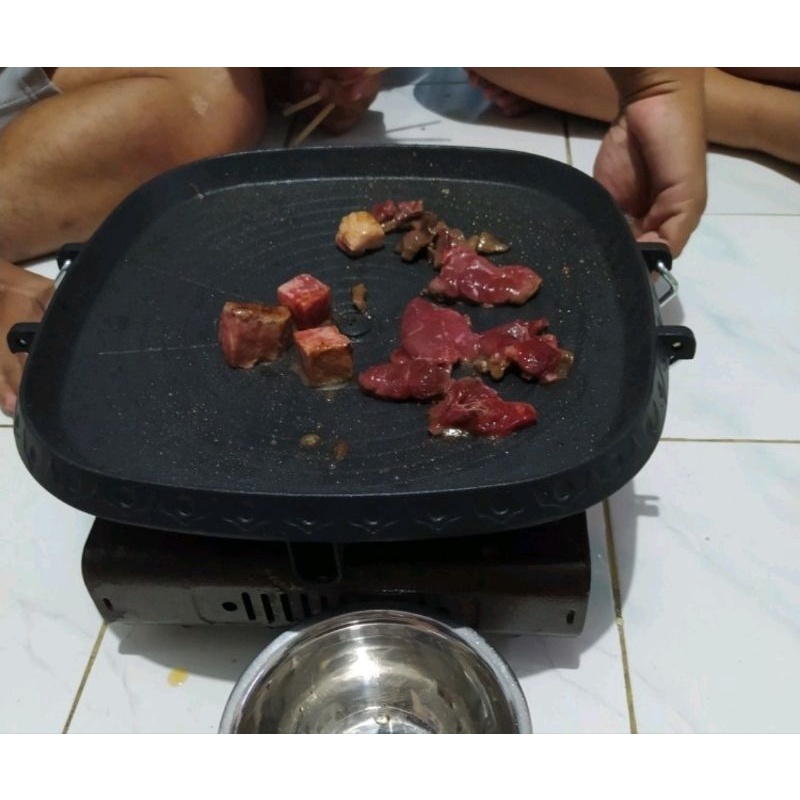 PAKET KOMPOR PORTABLE BBQ BULGOGI GRILL PAN SEGI Happy Home x Sonifer