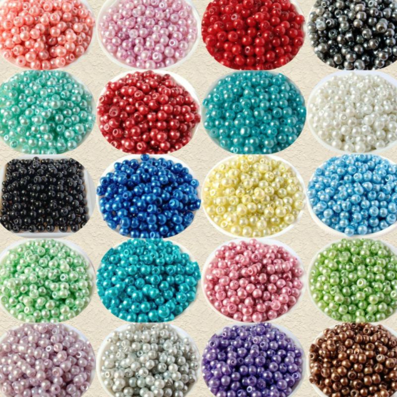 Jual mutiara sintetis/mutiara berat/mote/manik manik/ukuran 3mm/per 5 ...